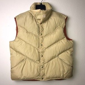 William Barry Mens Large Brandon Colorado Down Tan Quilted Puffer Vest TV Movies